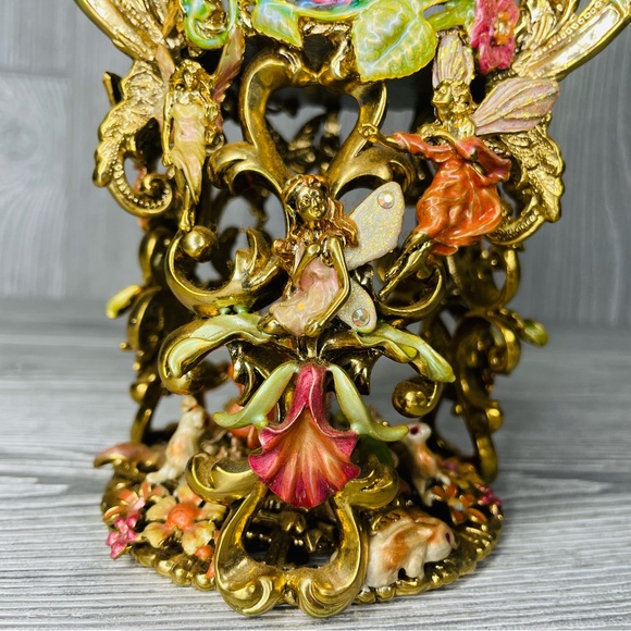 RARE Kirks Folly Fairies Bunny Candle Holder Stand  Fairyland Fantasy Magical - Picture 5 of 16